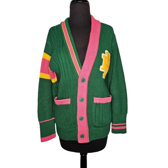BANANA REPUBLIC ATHLETICS Varsity Cardigan Sweater XXS Preppy Oversized RARE - Picture 2 of 9